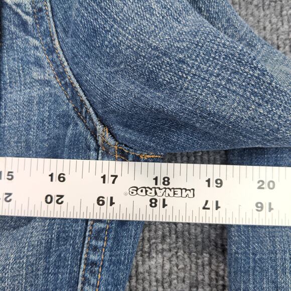 J. Crew Denim Jacket Size M Blue Denim Full Zip Front Pockets 100% Cotton - Picture 5 of 10